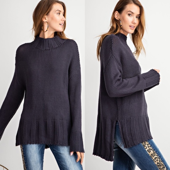Sweaters - Last1️⃣Mock Neck Tunic Sweater Cozy Winter Top